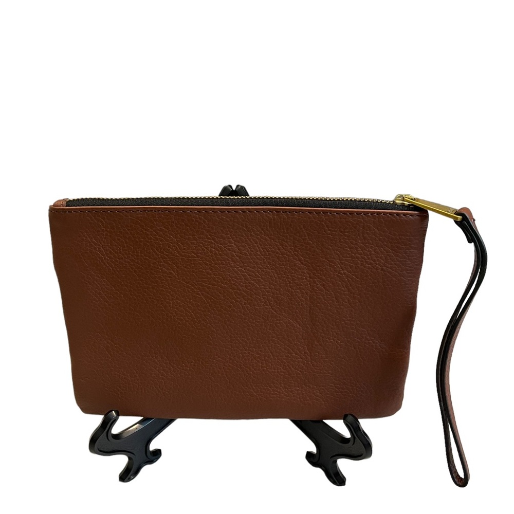 Fossil Leather Wristlet In Brown Multi-Color Block - image 4